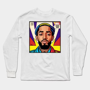 Pop Art Nipsey Vinyl Album Cover Long Sleeve T-Shirt